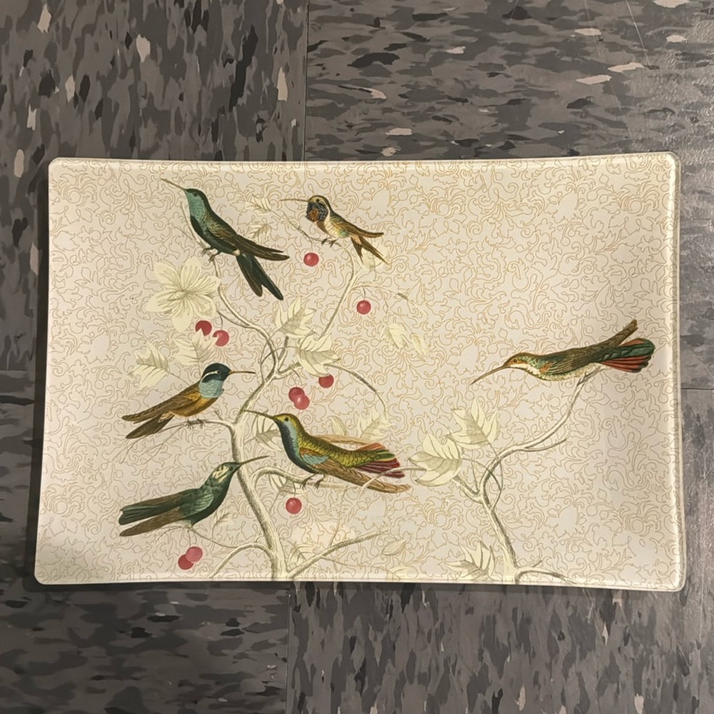 Fringe Studio Hummingbird Glass Tray
